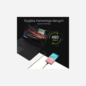 Green Cell KABGCSET06 - Kit de 3 câbles 2m, Noir, Connecteurs Lightning mâle vers USB A mâle, 2.4A, Transfert 480 Mbit/s - Miniature 4