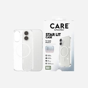 PanzerGlass CARE by Flagship Case Urban Explorer Star Lit White MagSafe - Housse iPhone 17 Transparent - Résistance Rayures/Chocs - 78x14x155mm - 39g - Miniature 2