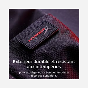 HyperX Sac à dos Knight Black pour PC portable jusqu'à 16.1" (40.9cm), 22.6L, Polyester, résistant à l'eau, 482x279x127mm, 907g - Miniature 5