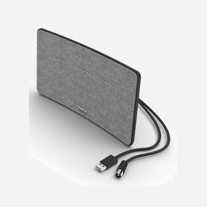 Antenne TV Intérieure Hama Fabric Design 470-690MHz DVB-T/T2, Filtre LTE/GSM, Câble 2m, Alimentation USB, Dimensions 230x130x30mm, Noir/Gris - Miniature 2