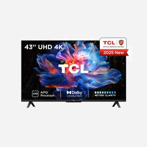 TCL 43V6C TV LED 43" (109cm) 4K Ultra HD DLED Smart TV Google TV 12, 3840x2160, 60Hz, HDR10/Dolby Vision, WiFi, DVB-T2/C/S2, Métallique