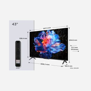 TCL 43V6C TV LED 43" (109cm) 4K Ultra HD DLED Smart TV Google TV 12, 3840x2160, 60Hz, HDR10/Dolby Vision, WiFi, DVB-T2/C/S2, Métallique - Miniature 2