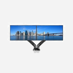 Support Bureau ART L-16GD-GAZ Double Écran 13"-27" (33-68.6cm) 6.5kg VESA 75/100mm Inclinaison -45°/+90° Rotation 360° Noir Montage Pince/Boulon - Miniature 3