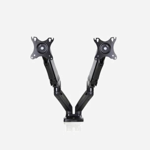 Support Bureau ART L-16GD-GAZ Double Écran 13"-27" (33-68.6cm) 6.5kg VESA 75/100mm Inclinaison -45°/+90° Rotation 360° Noir Montage Pince/Boulon - Miniature 5