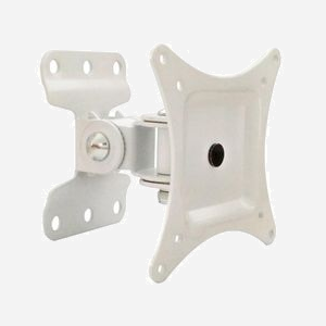 Support Mural TV Techly ICA-LCD-201WH Blanc, 13"-30", VESA 75x75/100x100, Inclinaison -15°/+15°, Rotation 360°, Charge Max 23kg, Distance Mur 9.8cm