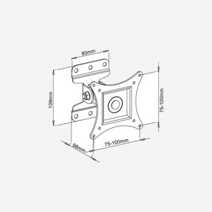 Support Mural TV Techly ICA-LCD-201WH Blanc, 13"-30", VESA 75x75/100x100, Inclinaison -15°/+15°, Rotation 360°, Charge Max 23kg, Distance Mur 9.8cm - Miniature 4