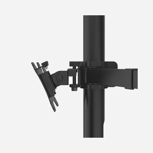 Support écran bureau Hama 00118495 pour 3 écrans 10"-27" (25.4-68.6cm), VESA 75x75/100x100, Pince, Inclinaison +/-25°, Rotation 180°, Hauteur réglable, Noir - Miniature 2