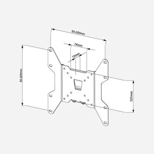 Support mural TV Vivolink VLMW1337, 13"-37", VESA 50x50-200x200mm, Charge max. 35kg, Réglable en hauteur, Noir, Conforme RoHS, Kit de montage inclus - Miniature 3