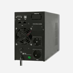 Qoltec 53042 UPS Double-conversion (en ligne) 1kVA/800W, 2 prises Type F, USB Type-B, Batteries 24V 9Ah, Sinusoïde Pur, 115-300V input, Port RS-232, RJ-45 - Miniature 2