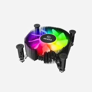 Akasa AK-CC6615BP01 Refroidisseur d'air pour processeur LGA 1700, 600-3000 RPM, 27.8 CFM, 16-35 dB, roulement à billes double, TDP 73W, noir - Miniature 1