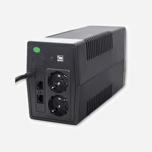 Qoltec Monolith UPS 1kVA Double-Conversion (Online) 600W, 2 Prises Type F, USB Type-B, Tension d'entrée 140-300V, Fréquence 50/60Hz - Miniature 2