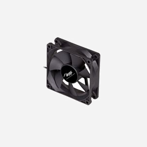 Akyga AW-8A-BK Ventilateur 80x80x25 mm pour Boitier PC, 2000 RPM, 37 m³/h, 25 dBA, ABS Noir, MTBF 30000h, Connecteur 12V, Longueur câble 0.3m