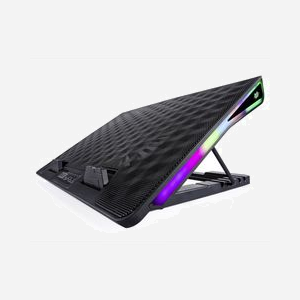 Tracer TRASTA46405 - Support Refroidisseur pour PC Portable jusqu'à 17.3" - 1 Ventilateur 185mm, 800 RPM, Métal Noir, USB, Réglable en Hauteur (5 positions) - Miniature 1