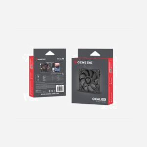 GENESIS Oxal 120 Ventilateur 120mm Noir 1300RPM 22.1dB 46.1CFM 1.05mmH2O Connecteur 3-Pin MTBF 50000h pour Boitier PC - Miniature 2