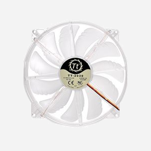 Thermaltake Pure 20 LED Ventilateur Boîtier PC 200mm Transparent, 800 RPM, 28.2 dB, 129.639 CFM, 0.996 mmH2O, 12V, CL-F016-PL20BU-A - Miniature 2
