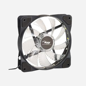 Akyga AW-12D-LED Ventilateur Boitier PC 12cm, 1100-1210 tr/min, 22.8dB, 31.2 CFM, Roulement Manchon, Noir - Miniature 1