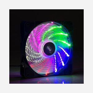 Akyga AW-12D-LED Ventilateur Boitier PC 12cm, 1100-1210 tr/min, 22.8dB, 31.2 CFM, Roulement Manchon, Noir - Miniature 3