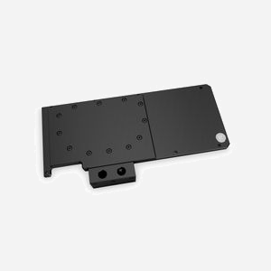 EK Backplate 3831109849651 pour RTX 3080/3090 FTW3, Acétal/Cuivre/POM Noir, Connectique 1/4", Dimensions 303x37.8x151mm - Miniature 1