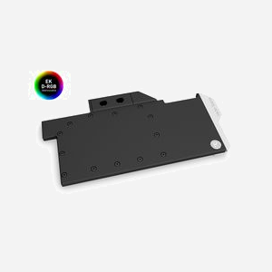 EK Bloc d'Eau GPU Acétal/Cuivre Noir Nickel 3831109833032, connectique 1/4", 3-pin RGB, 20.5x295x150.5mm, AORUS RTX 3080/3090 - Miniature 3
