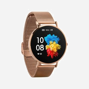 Garett Electronics Verona - Smartwatch 1.3" AMOLED 360x360px - Realtek RT8762 - 0.512Mo RAM 64Go Flash - Bluetooth 5.1 - Boîtier et Bracelet Acier Or - Miniature 3