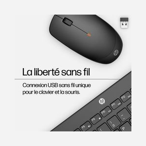 HP Ensemble Clavier et Souris Sans Fil 230 (18H24AA#B13) - Clavier Membrane 100% RF 2.4 GHz, Souris 1600 DPI, Portée 10m, Compatible Windows/macOS - Miniature 5