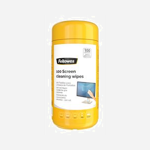 Fellowes 9970330 : Kit de nettoyage pour écrans LCD/LED/Plasma et LCD/TFT/Plasma - Lingettes électroniques, 82x82x168mm, 280g