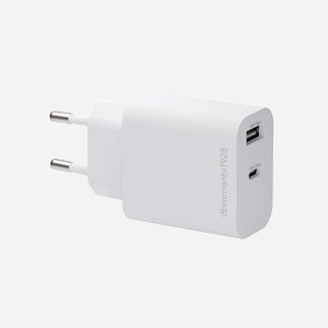 dbramante1928 CH25EUWH7244 Chargeur Secteur Intérieur Universel Blanc - 1x USB 2.0 + 1x USB Type-C, 25W, PPS, 110-240V - Miniature 1