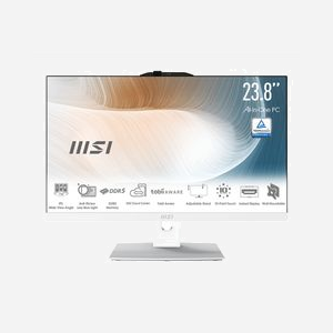 MSI Modern AM242TP-1M-1208DE All-in-One - Écran tactile 23.8" FHD IPS, Intel Core 3 100U, 16Go DDR5, 256Go SSD NVMe PCIe 4.0, Intel Graphics, Windows 11 Pro - Miniature 1