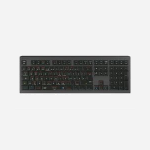 Clavier gaming Logickeyboard LKB-OSX-A2M-DE QWERTZ allemand USB filaire taille réelle avec commutateurs ciseaux, rétroéclairage LED et hub USB intégré, optimisé macOS, couleur noir
