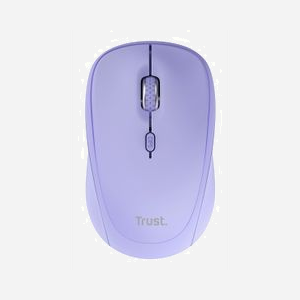 Souris sans fil Trust Yvi+ 25583: Optique 1600 DPI, 3 boutons, Triple Connectivité (2.4GHz, Bluetooth 3.0/5.0), Ambidextre, Violet, Autonomie 12 mois, Windows/macOS/Android/ChromeOS. - Miniature 2