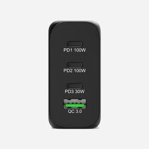 Port Designs 902107EU Chargeur Secteur Universel 130W 3x USB Type-C Power Delivery, GaN, Charge Rapide - Noir - Tension 100-240V - Câble USB Type-C inclus - Miniature 2