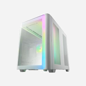 FSP M580-WA Boîtier PC Midi Tower Blanc (ATX, micro ATX, Mini-ITX) - 4x Ventilateurs 120mm, USB 3.2 Gen 1/Gen 2, Vitre en Verre Trempé, HDD/SSD 2.5/3.5" - Miniature 2
