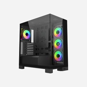 FSP M540-BA Boîtier PC Midi Tower Noir, Verre/SPCC, ATX/micro ATX/Mini-ITX, 3x3.5", 4x2.5", 7 slots, Vent. 3x120mm latéral, 1x120mm arrière