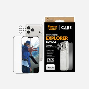 PanzerGlass CARE Flagship 3-in-1 Urban Explorer pour iPhone 17 Pro Max - Protection d'écran en verre trempé, PET, Silicone - Résistance rayures/chocs - 159.3x73.8x0.71mm - Miniature 2