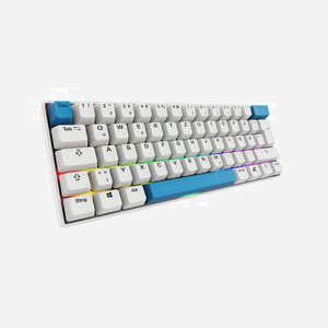 Clavier Sharkoon SGK50 S4 60% QWERTZ Blanc - Switches Gateron G Pro Yellow - Rétroéclairage LED RGB - USB - Mémoire 256 Ko - PBT - Câble 1.5m - Miniature 1