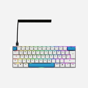 Clavier Sharkoon SGK50 S4 60% QWERTZ Blanc - Switches Gateron G Pro Yellow - Rétroéclairage LED RGB - USB - Mémoire 256 Ko - PBT - Câble 1.5m - Miniature 2