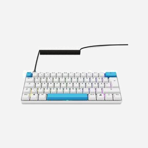 Clavier Sharkoon SGK50 S4 60% QWERTZ Blanc - Switches Gateron G Pro Yellow - Rétroéclairage LED RGB - USB - Mémoire 256 Ko - PBT - Câble 1.5m - Miniature 3