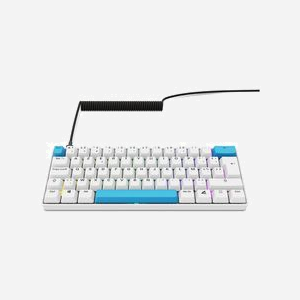 Clavier Sharkoon SGK50 S4 60% QWERTZ Blanc - Switches Gateron G Pro Yellow - Rétroéclairage LED RGB - USB - Mémoire 256 Ko - PBT - Câble 1.5m - Miniature 4