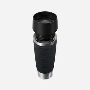 EMSA Travel Mug Waves Grande 500ml Noir/Acier Inoxydable - Couvercle Silicone/Acier/PP - Isolation Thermique, Base Antidérapante - 8.3cm x 24cm - Miniature 2