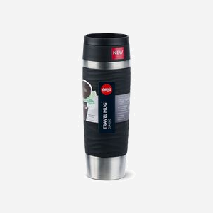 EMSA Travel Mug Waves Grande 500ml Noir/Acier Inoxydable - Couvercle Silicone/Acier/PP - Isolation Thermique, Base Antidérapante - 8.3cm x 24cm - Miniature 4