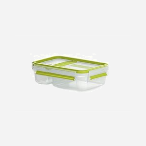 Boîte Alimentaire EMSA 518103, 0.6L, PP/TPE, 135x195x58mm, Transparent, Adaptée Micro-Ondes/Congélateur/Lave-Vaisselle, Antifuite, Fabrication Allemande - Miniature 1