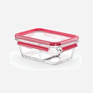 EMSA Clip & Close N10407 Boîte Rectangulaire Verre 0.8L 136x197x80mm -40°C à 420°C Couvercle PP/TPE Lave-vaisselle Congélateur Micro-ondes - Miniature 1