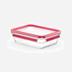 EMSA Clip & Close N10409 Boîte Rectangulaire Verre 1.1L 167x226x70mm -40°C à 420°C Couvercle PP/TPE Congélateur/Micro-ondes/Lave-vaisselle - Miniature 1