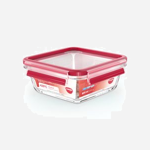 EMSA CLIP & CLOSE N1041400 Boîte Carrée en Verre 0.8L 166x166x70mm -40°C à 420°C Compatible Lave-vaisselle, Congélateur et Micro-ondes - Miniature 3