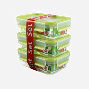 EMSA Boîte Alimentaire Rectangulaire 0.55L TPE Hermétique, Lot de 3, 113x163x164mm, Adaptée Lave-vaisselle/Congélateur/Micro-ondes, Sans BPA, Allemagne - Miniature 2