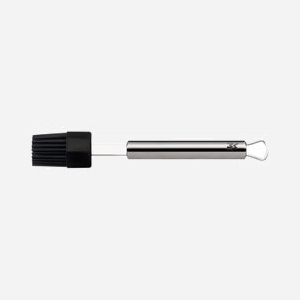Brosse ronde WMF 18.7498.6030, poils en silicone noir, manche en acier inoxydable, lavable au lave-vaisselle, avec anneau de suspension. - Miniature 1