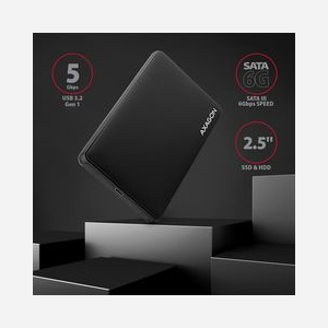 Boîtier Externe Axagon EE25-SLC pour SSD/HDD 2.5" SATA I/II/III, USB 3.2 Gen 1 Type-C, Support UASP et TRIM, Jusqu'à 5 Gbit/s, Compatible Windows/macOS/Linux - Miniature 2