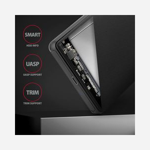 Boîtier Externe Axagon EE25-SLC pour SSD/HDD 2.5" SATA I/II/III, USB 3.2 Gen 1 Type-C, Support UASP et TRIM, Jusqu'à 5 Gbit/s, Compatible Windows/macOS/Linux - Miniature 4