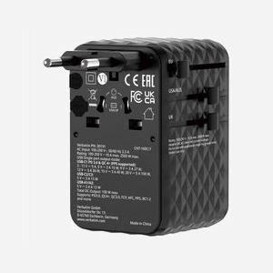 Verbatim Chargeur Secteur Universel 30191 : 2x USB-C Power Delivery 3.1 (100W), 2x USB 2.0, Charge Rapide, GaN, 100-250V, PPS, Câble 0.63m, Noir - Miniature 1