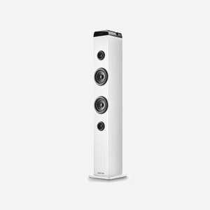 Enceinte tour NGS Sky Charm Pro 40W (80W crête) Bluetooth 5.0 avec entrée micro, connectivité USB/AUX/Optique et mode filaire/sans fil - Blanc (réf. ELEC-SPK-0946)